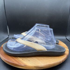 Olukai Kulapa Kai Womens Size 10 Sandals Flip Flop Thong Flats Gold Black